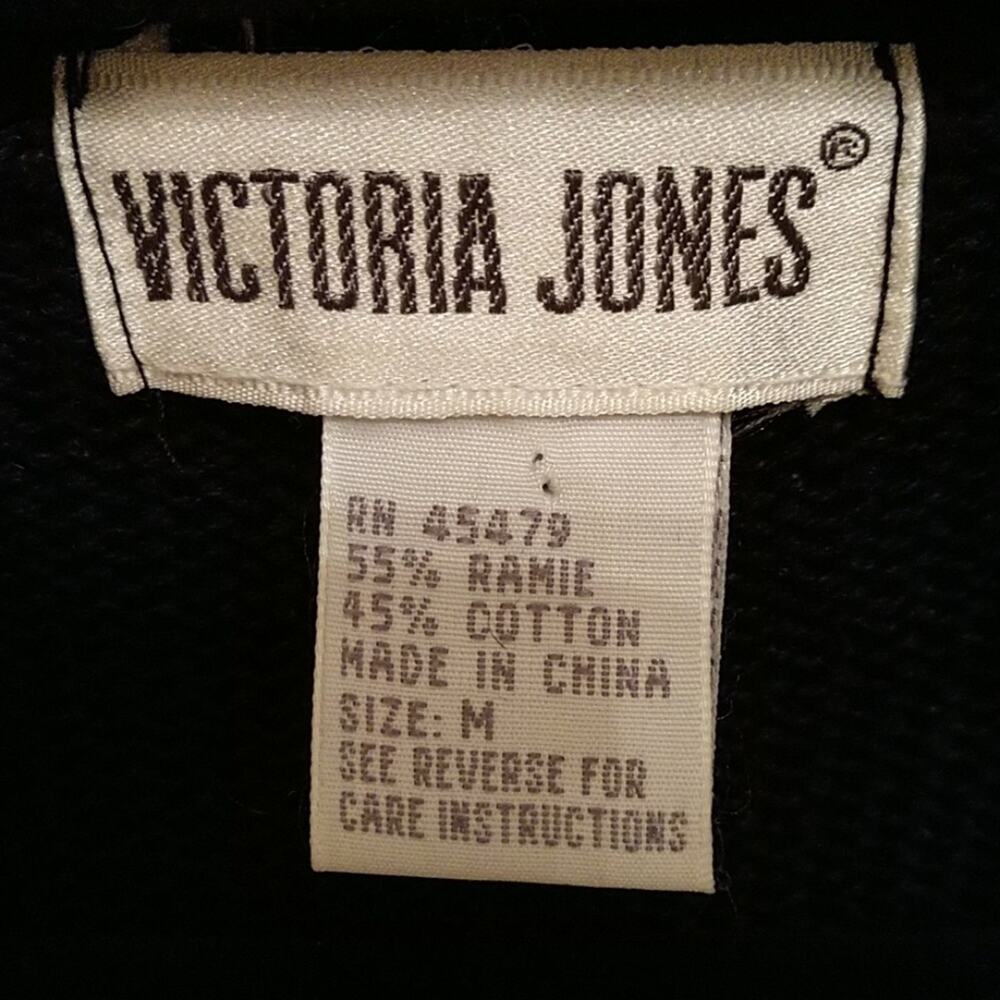 Victoria Jones Black Beaded Cardigan size Medium - Picture 6 of 8